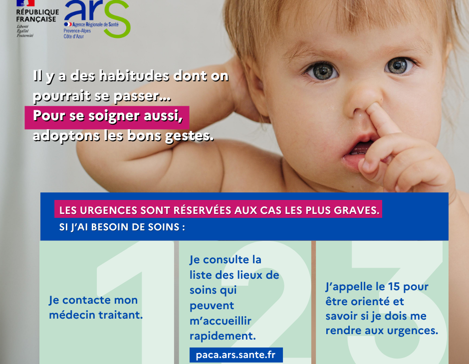 Besoin de soins ? Je consulte d’abord un médecin : les urgences sont réservées aux cas les plus graves.